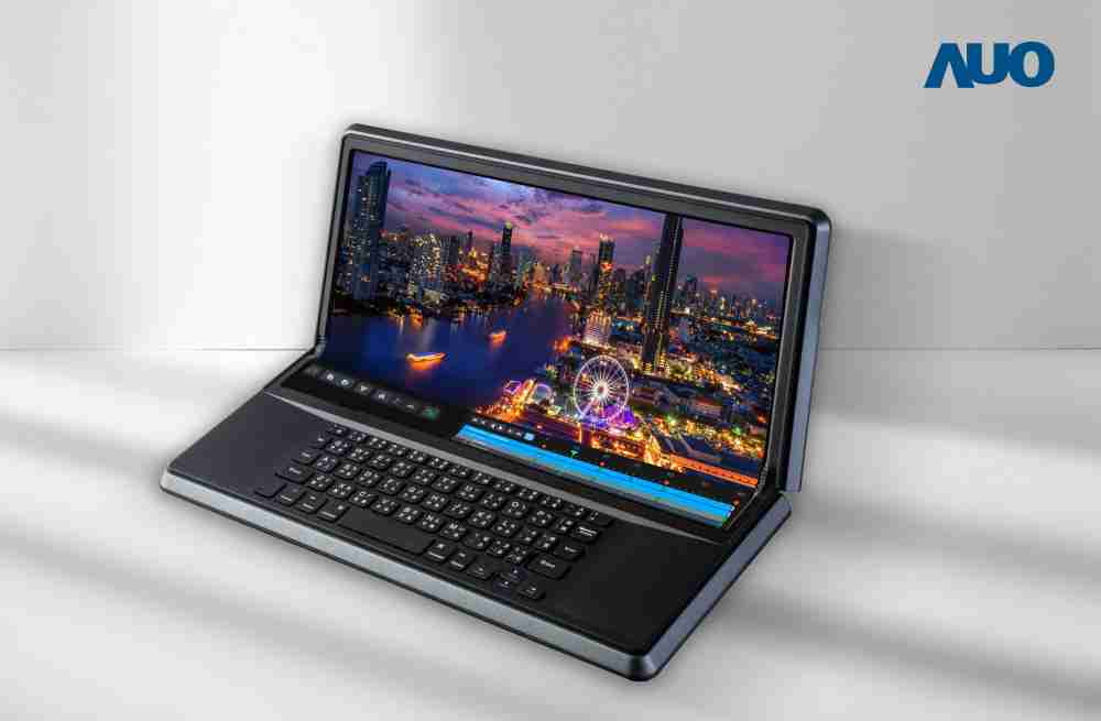 彩神vll14.6吋Micro LED折迭显示屏幕，，搭配半径4mm的弯折绞炼，，，以及高画素、、、高亮度、、、高对比度的显示技术特点，，，，即便在大视角下仍保有绝佳色相与亮度